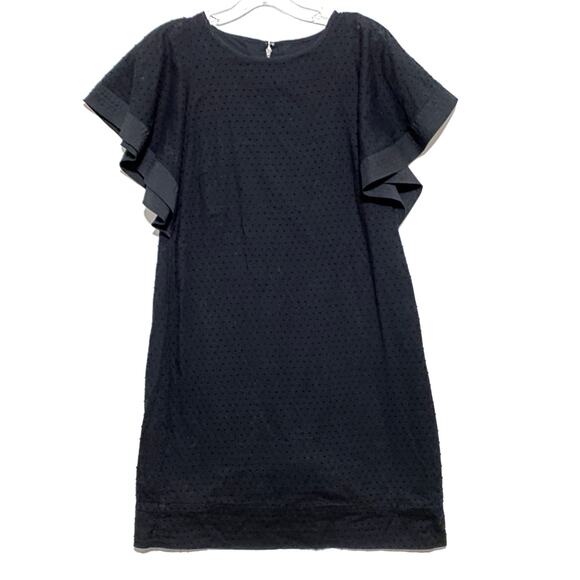 J Crew Swiss Dot Flutter Sleeve Shift Dress Womens 4 Whimsigoth Fairy Witchy Emo - Picture 1 of 7